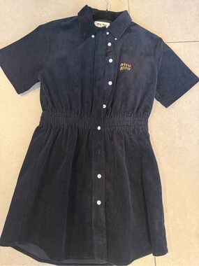 Mui Mui dress velvet blue